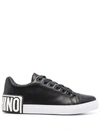 Moschino Logo Lettering Low-top Sneakers In Black