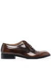 Maison Margiela Waxed Leather Oxford Shoes In Braun