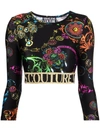 Versace Jeans Couture Cyclist Bermuda With Bijoux Baroque Multicolor Print In Multicolour