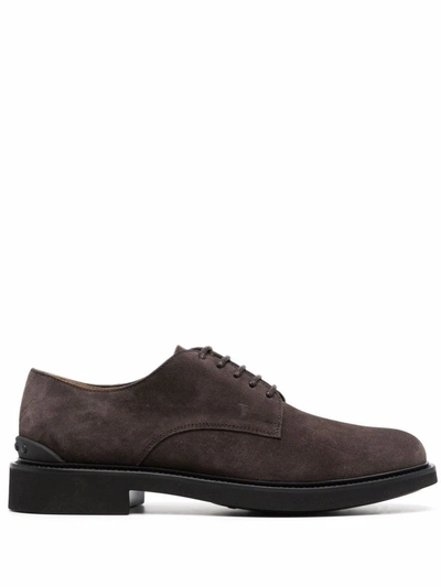 Tod's Almond-toe Lace-up Derby Shoes In Braun