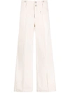 Isabel Marant Dilirok Pinch-seam Straight-leg Pants In Nude