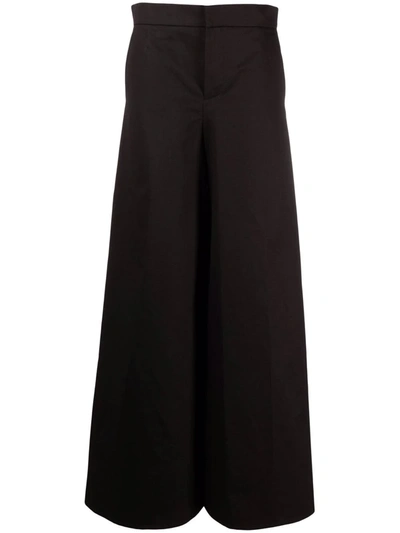 Marni Virgin-wool Wide-leg Track Trousers In Black