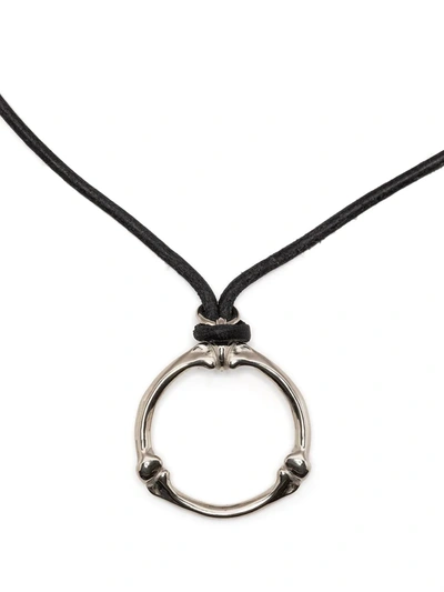 Takahiromiyashita The Soloist Circular-pendant Rope-detail Necklace In Silber