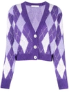 ALESSANDRA RICH CRYSTAL-EMBELLISHED CHECKED CARDIGAN
