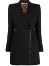 Dolce & Gabbana Side-fastening Virgin Wool Coat In Schwarz