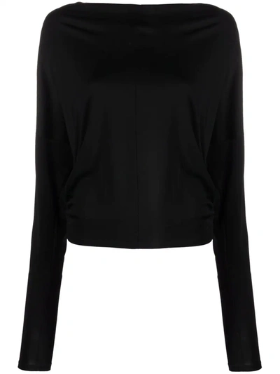 Patrizia Pepe Slouchy Knitted Top In Schwarz