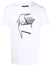 Les Hommes Cotton T-shirt With Contrasting Print In White