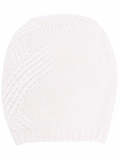 Peserico Knitted Beanie Hat In Nude