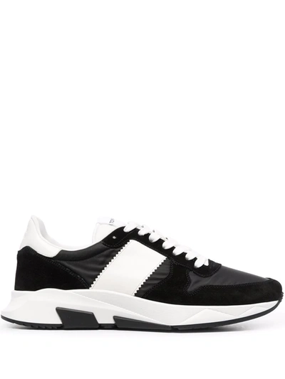 Tom Ford Jagga Leather-trimmed Nylon And Suede Trainers In Black