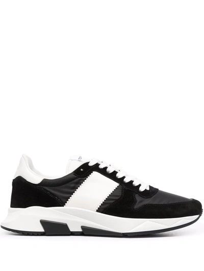 Tom Ford Jagga Leather-trimmed Nylon And Suede Sneakers In Black