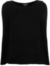 Emporio Armani Round Neck Knitted Top In Schwarz