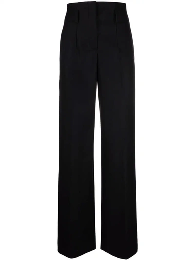 Alberta Ferretti High-waisted Straight-leg Trousers In Nero