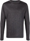 Zanone Heathered Grey Crewneck Wool Sweater With Classic Fit In Grau