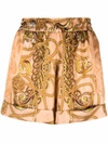 Philipp Plein Baroque Print Shorts In Nude