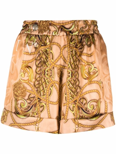 Philipp Plein Baroque Print Shorts In Nude