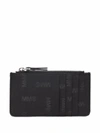 Mm6 Maison Margiela Logo Zipped Cardholder Wallet In Schwarz