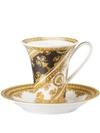 Versace I Love Baroque Tall Coffee Cup And Saucer In Weiss