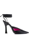 Attico Anais Cutout Leather Pumps In Schwarz