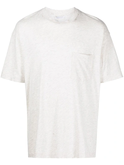 John Elliott Distressed-finish Cotton T-shirt In Grau