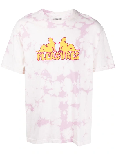 Pleasures Logo-print Tie-dye T-shirt In Rosa