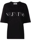 Valentino Black Lace Oversized T-shirt In Schwarz