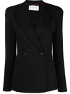 Harris Wharf London Women D.b. Blazer With Shoulder Pads Superfine Merino In Schwarz