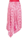 Isabel Marant Asymmetrical Elastic Waist Mini Skirt In Rosa