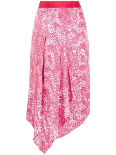 Isabel Marant Vaiami 印花不对称半身裙 In Fuchsia