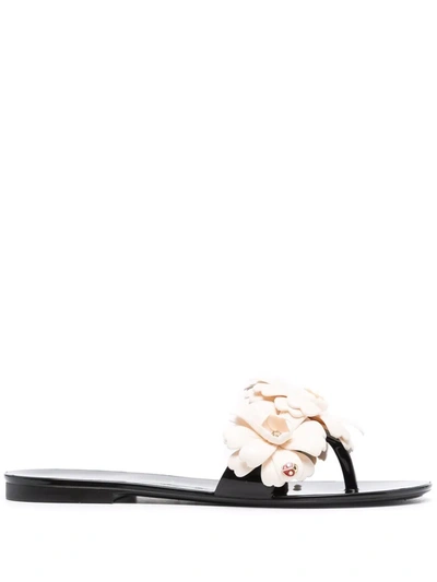 Kate Spade Jaylee 3d Flower Ladybug Sandals In White