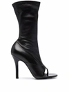 GIVENCHY OPEN-TOE LEATHER BOOTS