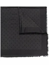 Tory Burch Medallion-embroidery Fringed Scarf In Schwarz