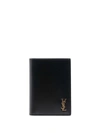 Saint Laurent Logo Plaque Billfold Cardholder In Schwarz