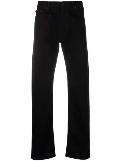 Off-white Diagonals Print Straight-leg Jeans In Black