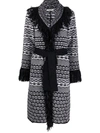 CHARLOTT FRINGED INTARSIA-KNIT CARDIGAN COAT