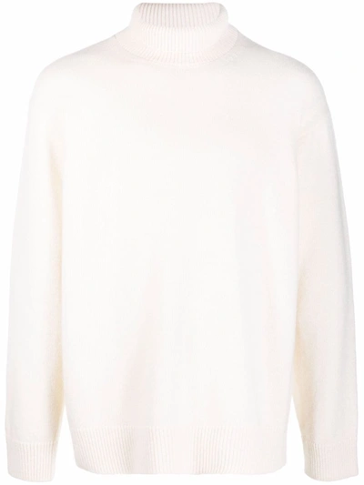 Laneus Ribbed-knit Merino-cashmere Jumper In White