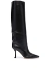JIMMY CHOO CHAD 90MM KNEE-HIGH LEATHER BOOTS