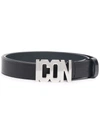 Dsquared2 Logo Buckle Belt In Schwarz