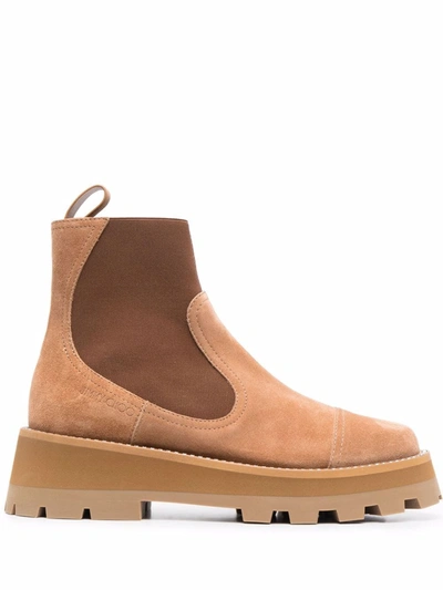 Jimmy Choo Clayton 40 Crystal-embellished Suede Chelsea Boots In Camel