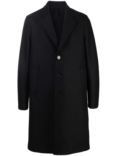 Harris Wharf London Notched-lapels Single-breasted Coat In Schwarz