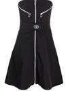 Bottega Veneta Zip-through Stretch-nylon Minidress In Schwarz