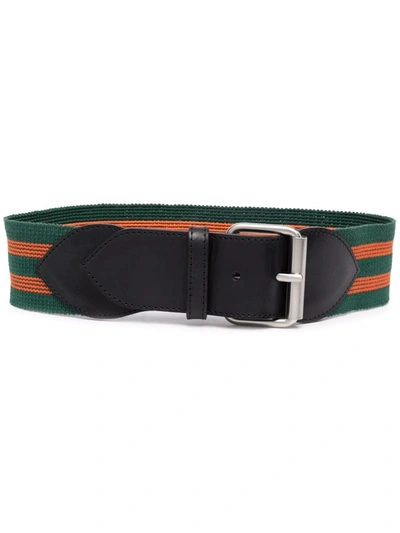Philosophy Di Lorenzo Serafini Striped Buckle-fastening Belt In Green