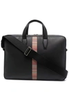 PAUL SMITH LOGO-TAPE LEATHER TOTE BAG