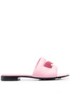 Givenchy G Leather Flat Slide Sandals In Baby Pink