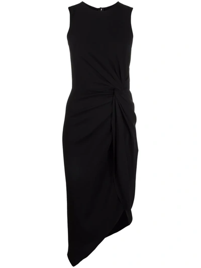 Dolce & Gabbana Gathered Asymmetric Sheath Dress In Black