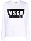 Msgm Printed French Cotton-terry Sweatshirt In Weiss