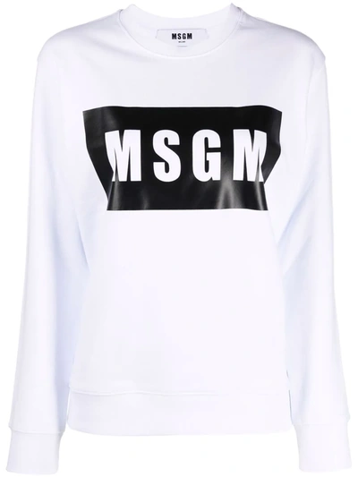 MSGM LOGO-PRINT COTTON SWEATSHIRT