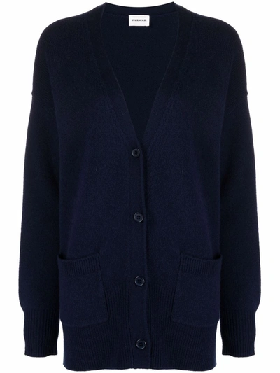 P.a.r.o.s.h Liked Longline Wool-cashmere Cardigan In Blau