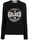 Golden Goose Logo-embroidered Cotton Sweatshirt In Schwarz