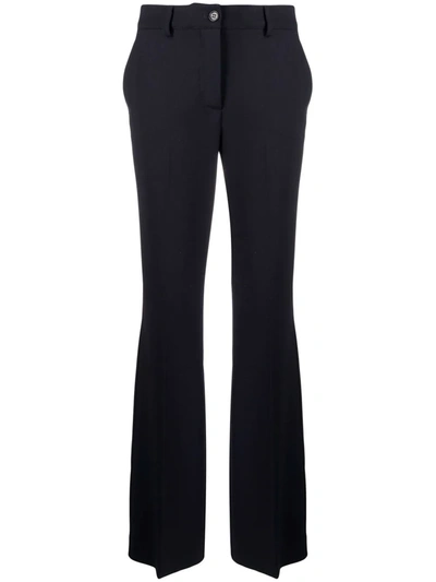 P.a.r.o.s.h Flared High-waisted Trousers In Grey