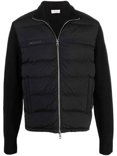 Moncler Padded-front Zipped Cardigan In Navy